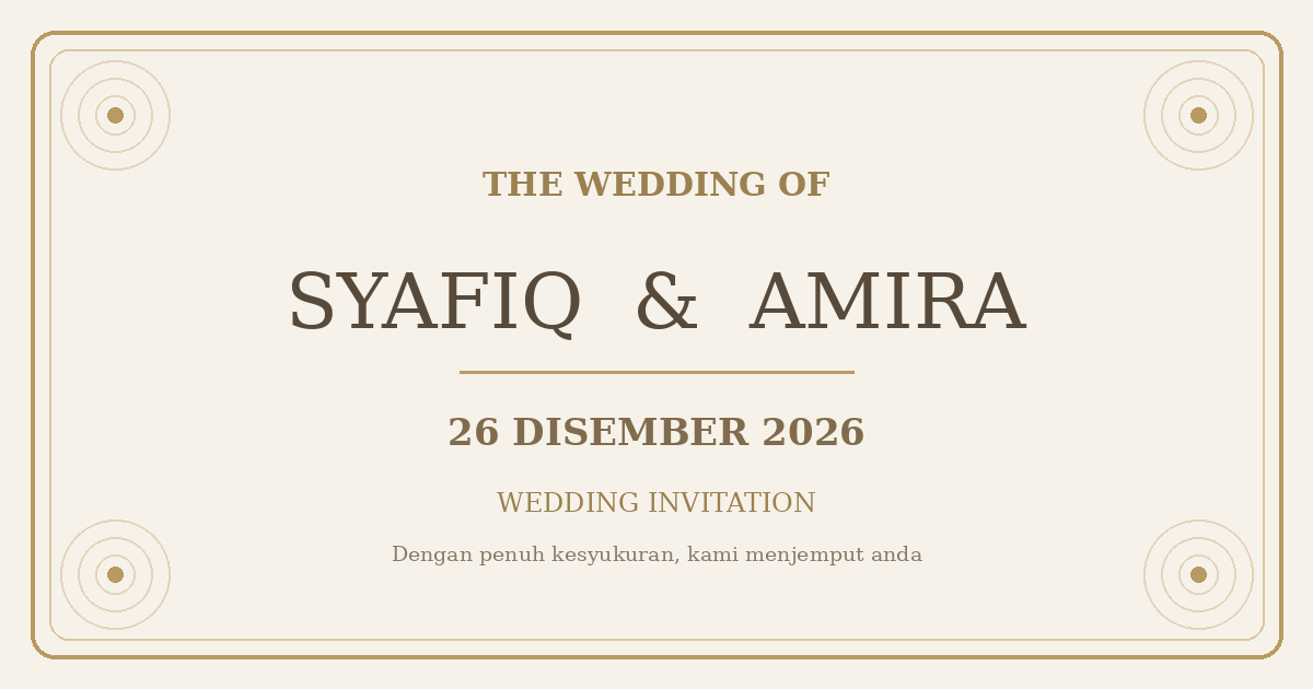 Jemputan perkahwinan Syafiq dan Amira